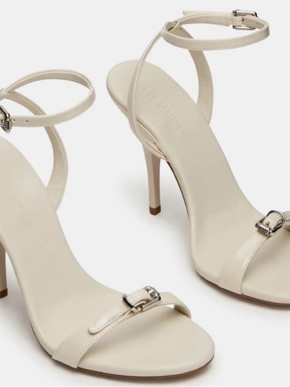 Steve Madden Cream Ankle-Strap Stiletto Sandals